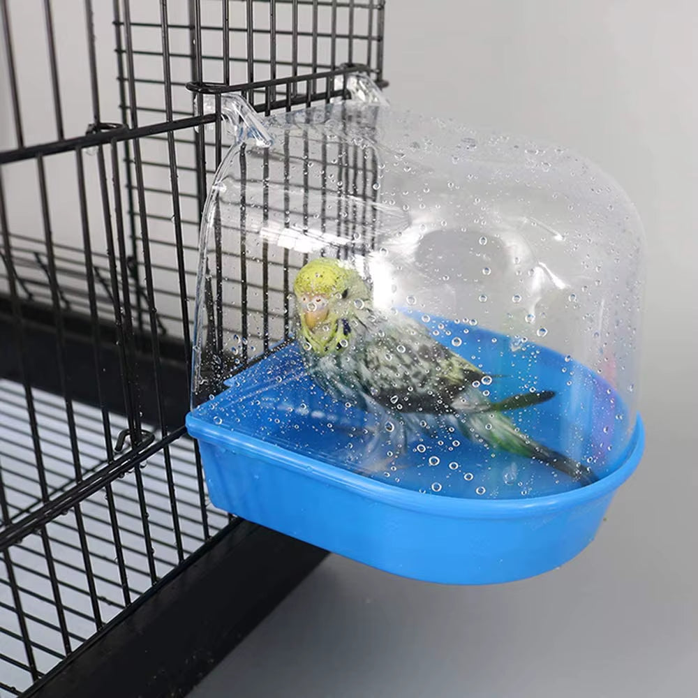 Hanging Bird Bath Cube Parrots Bathtub Bath Shower Box Cage Accessory for Little Bird Canary Budgerigar Cockatiel Lovebird Boxes