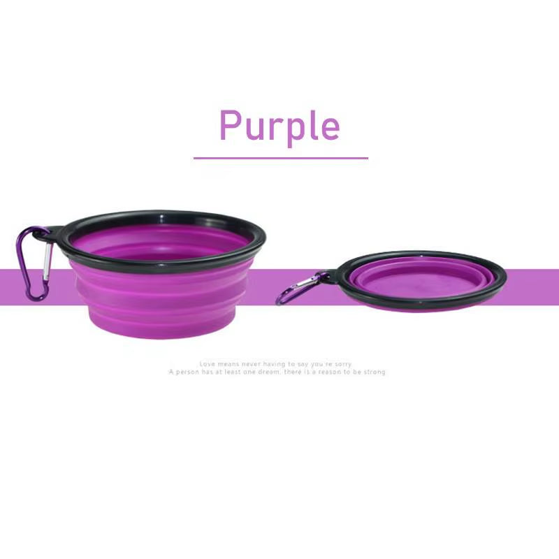 350Ml Collapsible Dog Bowl Pet Folding Silicone Bowl Outdoor Travel Portable Puppy Food Container Feeder Dish Avoid Choking Bowl