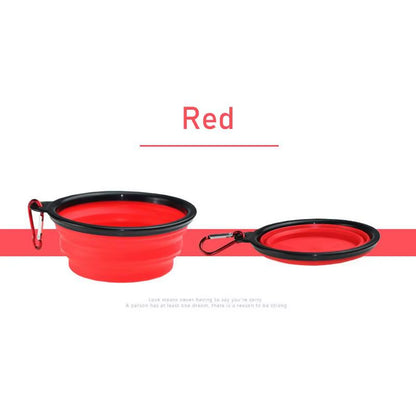 350Ml Collapsible Dog Bowl Pet Folding Silicone Bowl Outdoor Travel Portable Puppy Food Container Feeder Dish Avoid Choking Bowl