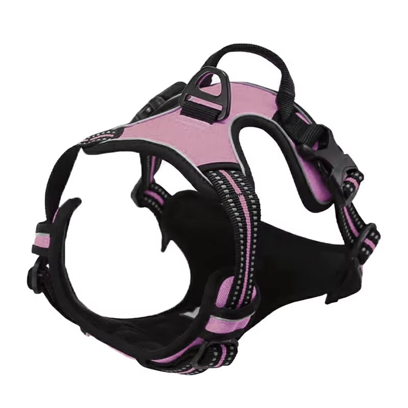 Adjustable Dog Harness Vest with Night Reflective Strip for Small Medium and Large Dogs for Outdoor Walking