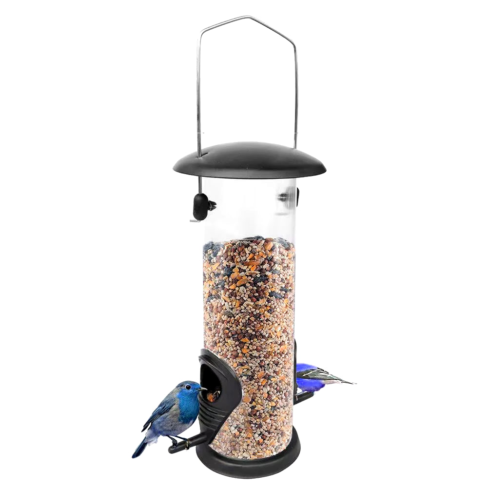 Automatic Bird Feeder Acrylic Parrot Seed Food Container Bird Cage Accessories for Parakeet Canary Cockatiel Bird Feeding Device