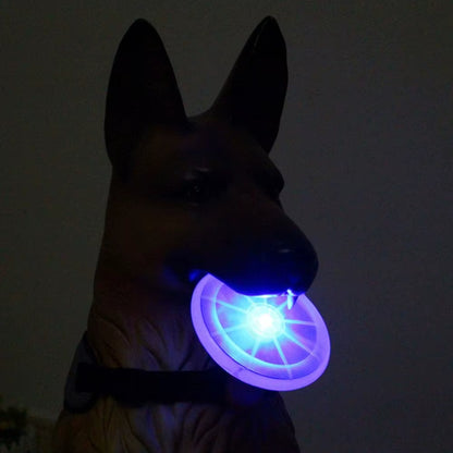 Pets Toys for Dogs LED Night Luminous Lights Pet Dog Flying Disc Outdoor Training Toy Puppy Tooth Protect Interactive Dog Toys