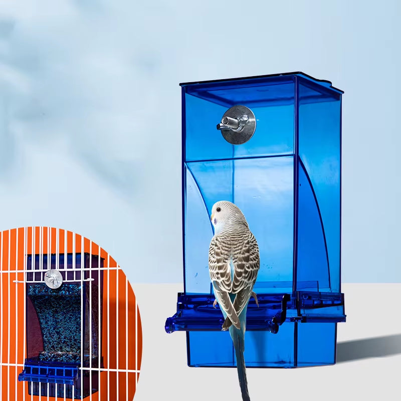 Parrot Bird Feeder anti Throwing and anti Splashing Hanging Automatic Feeder anti Scattering Feeding Box Bird Cage Accessories