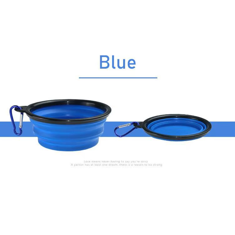 350Ml Collapsible Dog Bowl Pet Folding Silicone Bowl Outdoor Travel Portable Puppy Food Container Feeder Dish Avoid Choking Bowl