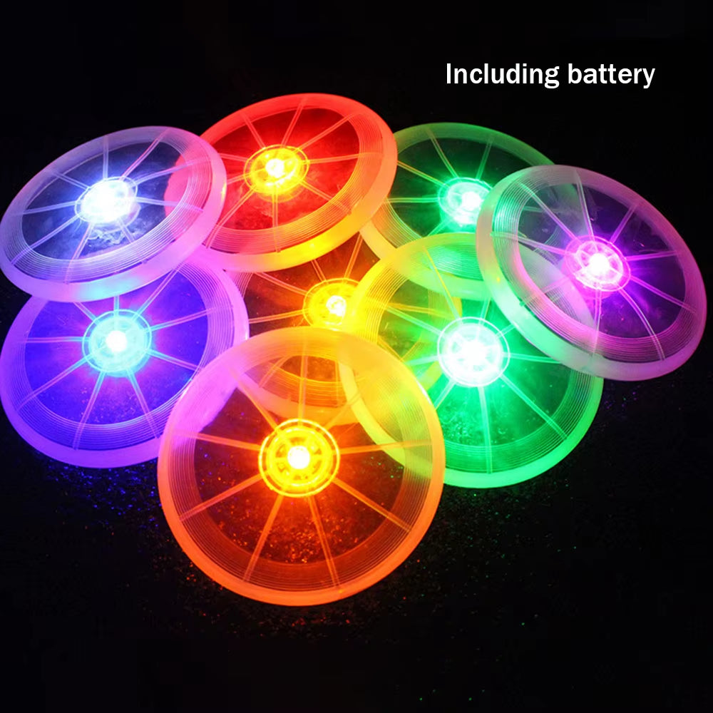 Pets Toys for Dogs LED Night Luminous Lights Pet Dog Flying Disc Outdoor Training Toy Puppy Tooth Protect Interactive Dog Toys