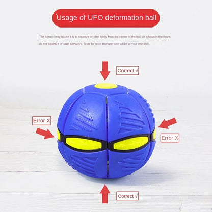 Dog Toys Flying UFO Saucer Ball Interactive Outdoor Sports Training Games Magic Deformation Flat Throw Disc Ball Pet Supplies