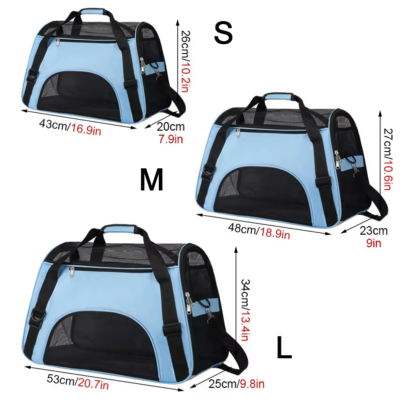 Cat Bags Portable Dog Carrier Bag Mesh Breathable Foldable Cats Carrier Bag Travel Breathable Transport Handbag