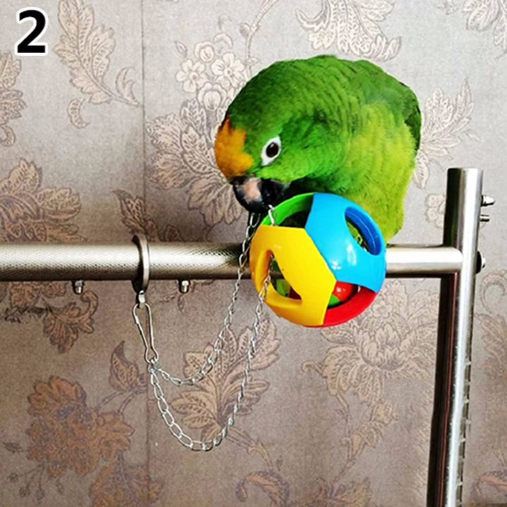 Cute Pet Bird Plastic Chew Ball Chain Cage Toy for Parrot Cockatiel Parakeet Parrot Chew Cage Fun Toys Pet Bird Supplies