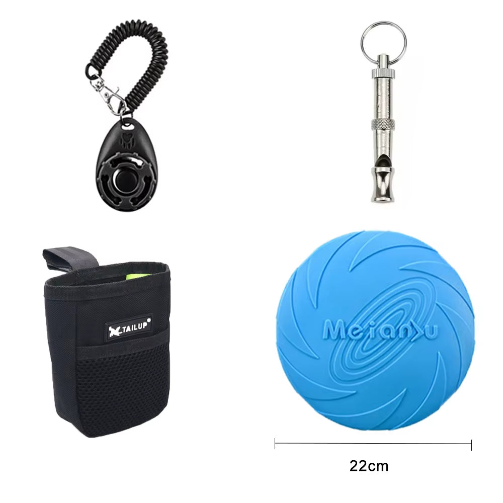 Dog Training Set Pet Whistle Clicker Bag Rope Ball Ring Puller Toys Large Dogs Interactive Trainings Equipment Accessories For