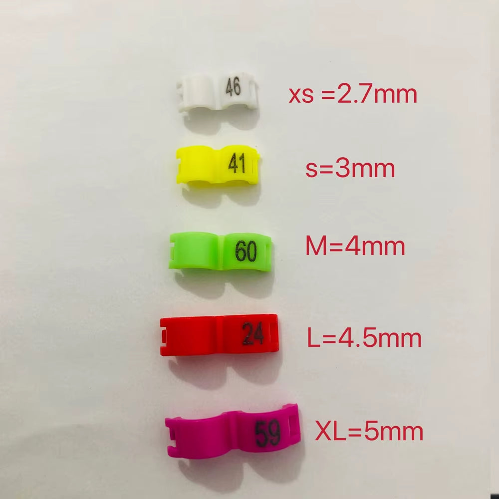 60 Pcs Inner 2.7/ 3/4/4.5/5Mm Canary Clip Ring Bird Pigeon Parrot Leg Rings Small Birds Foot Rings Mix Color Bird Ring