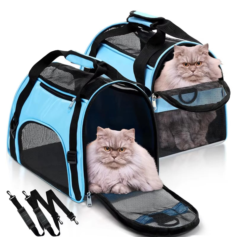 Cat Bags Portable Dog Carrier Bag Mesh Breathable Foldable Cats Carrier Bag Travel Breathable Transport Handbag