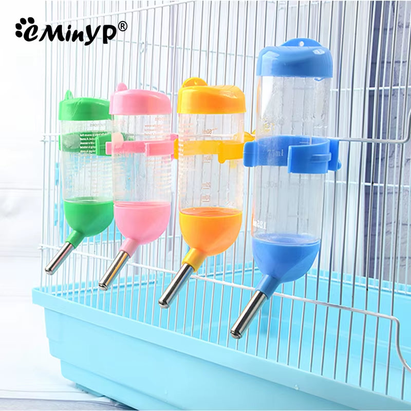 Hamster Water Bottle Cage Kennel Hanging Drinking Dispenser for Bunny Guinea Pig Leakproof Automatic Feeding Device 60/125/250ML