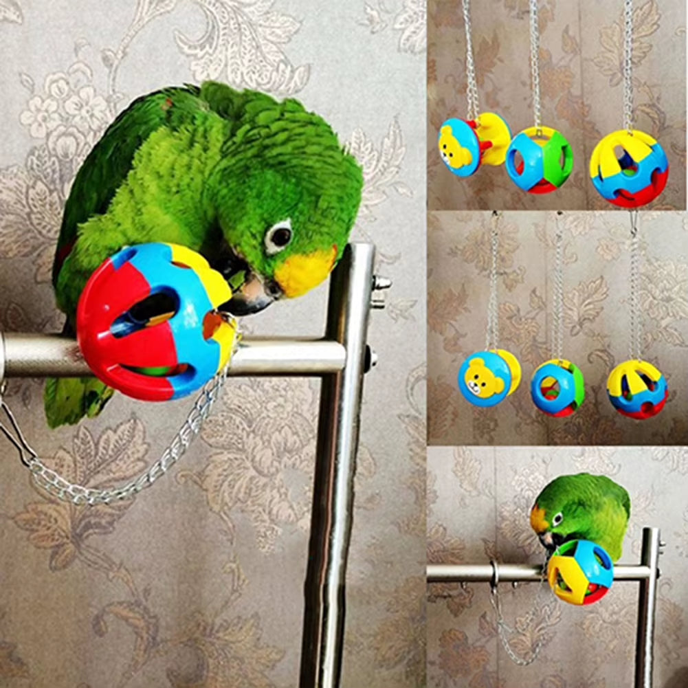 Cute Pet Bird Plastic Chew Ball Chain Cage Toy for Parrot Cockatiel Parakeet Parrot Chew Cage Fun Toys Pet Bird Supplies