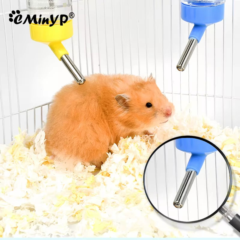 Hamster Water Bottle Cage Kennel Hanging Drinking Dispenser for Bunny Guinea Pig Leakproof Automatic Feeding Device 60/125/250ML