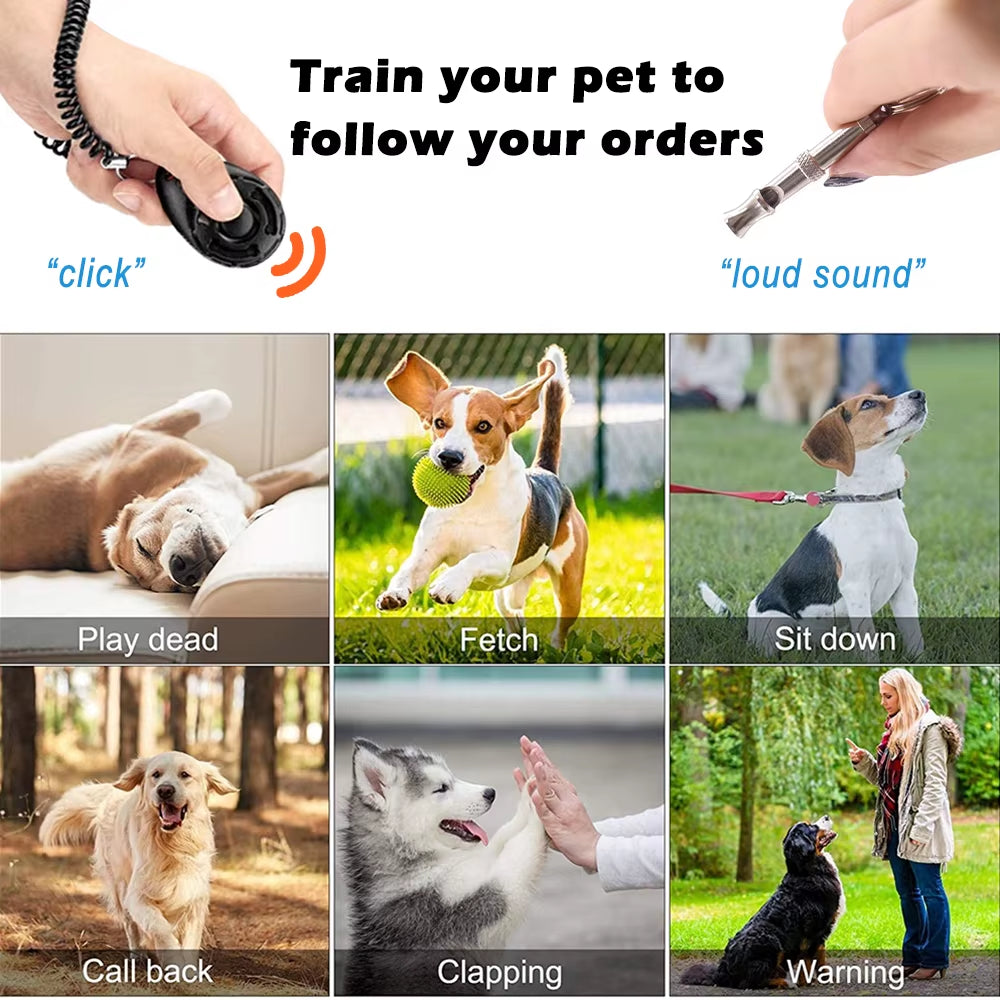 Dog Training Set Pet Whistle Clicker Bag Rope Ball Ring Puller Toys Large Dogs Interactive Trainings Equipment Accessories For