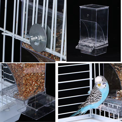 Parrot Bird Feeder anti Throwing and anti Splashing Hanging Automatic Feeder anti Scattering Feeding Box Bird Cage Accessories