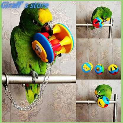 Cute Pet Bird Plastic Chew Ball Chain Cage Toy for Parrot Cockatiel Parakeet Parrot Chew Cage Fun Toys Pet Bird Supplies