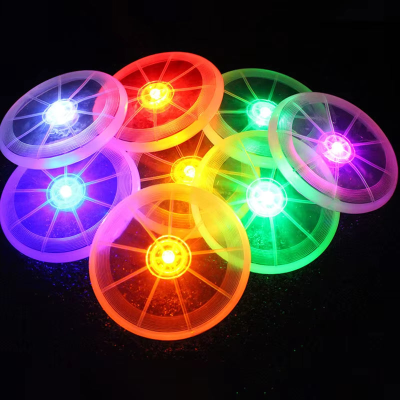 Pets Toys for Dogs LED Night Luminous Lights Pet Dog Flying Disc Outdoor Training Toy Puppy Tooth Protect Interactive Dog Toys