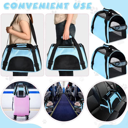 Cat Bags Portable Dog Carrier Bag Mesh Breathable Foldable Cats Carrier Bag Travel Breathable Transport Handbag